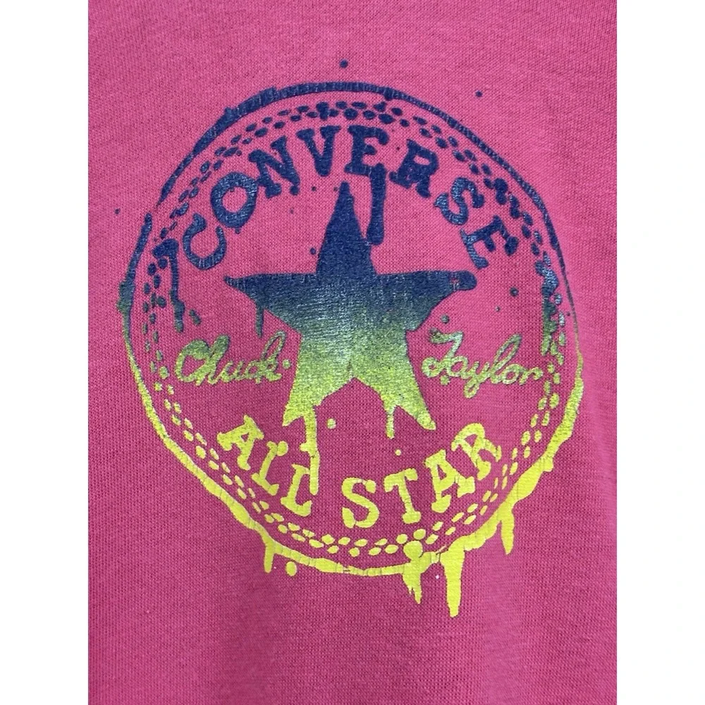 Converse Pullover Hoodie Youth XL Hot Pink Hooded Sweater Long Sleeve Graphic